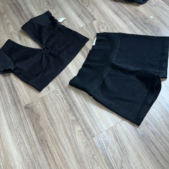 aerie Tops - Aerie black ribbed matching set